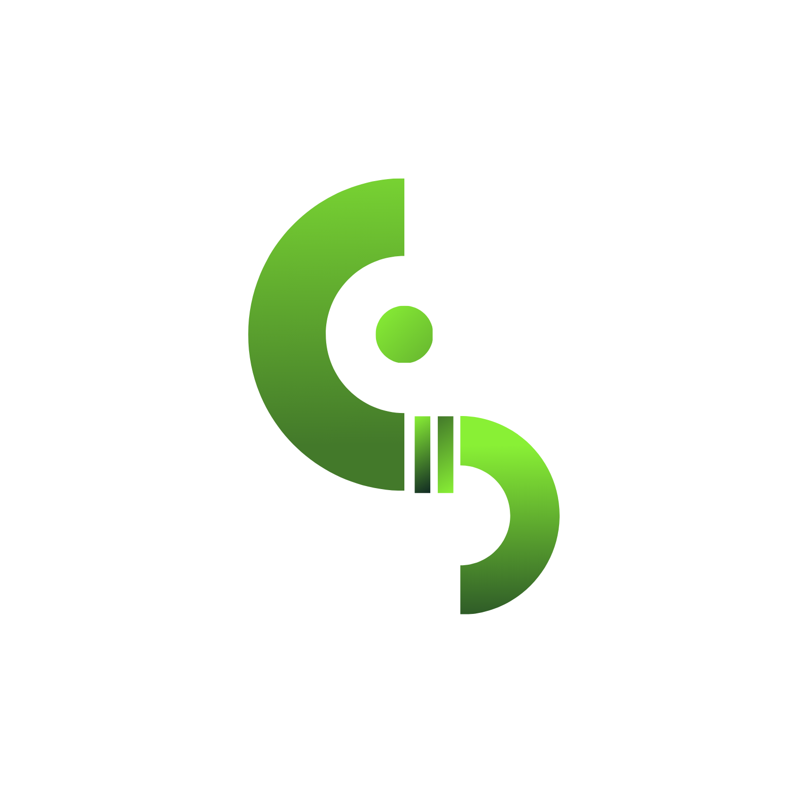 White and Gradient Technology Professional Initials Logo